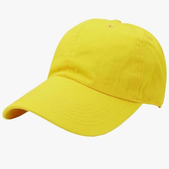 🩵NWOT Yellow Unisex Adjustable Soft Cotton Baseball Hat - Picture 2 of 13